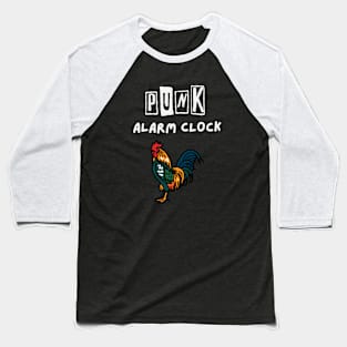 Rooster Punk Alarm Clock Baseball T-Shirt